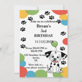 Custom Dalmatian birthday Invitation card Kaart (Achterkant)