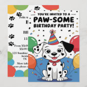 Custom Dalmatian birthday Invitation card Kaart (Voorkant / Achterkant)