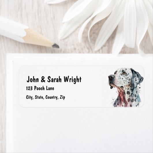 Custom Dalmation Dog Address Label (Insitu)