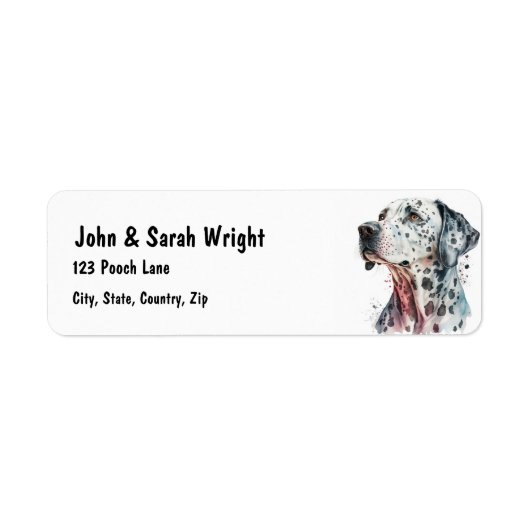 Custom Dalmation Dog Address Label (Voorkant)