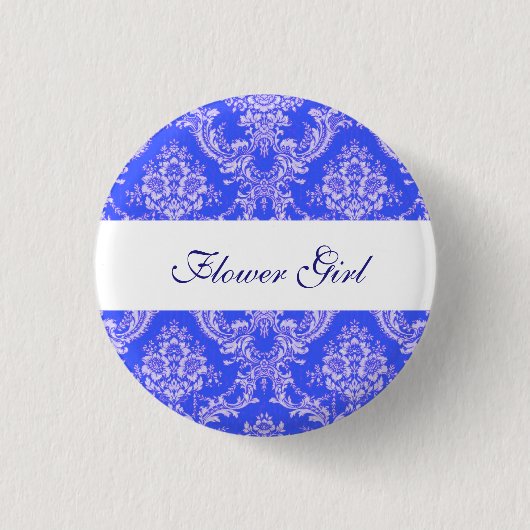Custom Damask Wedding Bloemenmeisje Buttonnen Ronde Button 3,2 Cm (Voorkant)