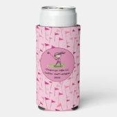 Custom Dames Golf League Waterfles Seltzer Blikjeskoeler (Seltzer Achterkant)