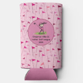 Custom Dames Golf League Waterfles Seltzer Blikjeskoeler (Achterkant)