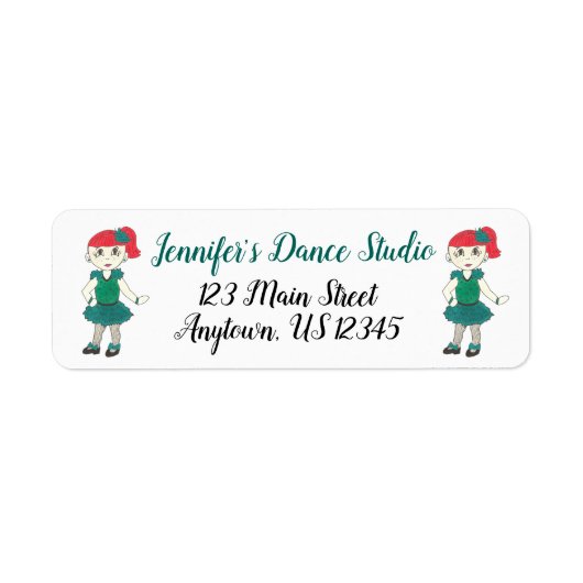 Custom Dance School Studio Teacher Tap Dancer Blau Etiket (Voorkant)