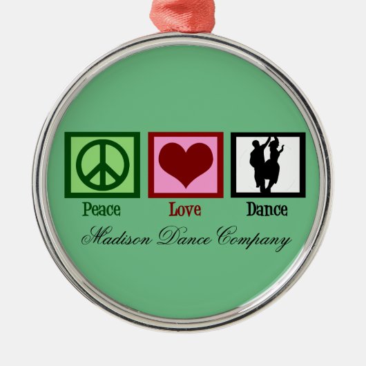 Custom Dance Studio Company Metalen Ornament (Voorkant)