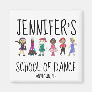 Custom Dance Studio School Teacher Overweging Ball Magneet