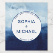 Custom Dank u bruiloft gasten geschenken Waterverf Wijn Etiket (Enkel label)