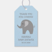 Custom dank u olifant babyshower partij gunst cadeaulabel (Voorkant)