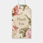 Custom Dank u schattig  bloemig elegant chic Cadeaulabel (Voorkant)