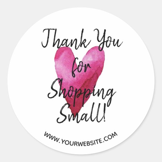 Custom dank u voor het winkelen klein ronde sticker (Voorkant)