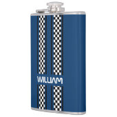 Custom Dark Blue & Black Race Sport Stripe Heupfles (Links)