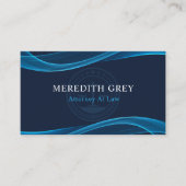 Custom Dark Bright Navy Blauw Wit Juridische Kanto Visitekaartje (Voorkant)