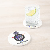 Custom Dart Board Man Fun Zandsteen Onderzetter (Zijkant)