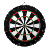 Custom Dartboard - Classic BLACK WHITE, RED GREEN Dartbord (Voorkant)