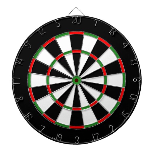 Custom Dartboard - Classic BLACK WHITE, RED GREEN Dartbord (Voorkant)