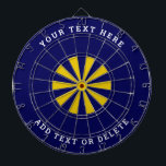 Custom dartboard layout | Gold & Navy blue Dartbord<br><div class="desc">This is a custom dartboard layout with a navy blue and gold color scheme with optional text.

Update the text fields with your desired text or delete the placeholder text.</div>