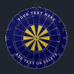 Custom dartboard layout | Gold & Navy blue Dartbord<br><div class="desc">This is a custom dartboard layout with a navy blue and gold color scheme with optional text.

Update the text fields with your desired text or delete the placeholder text.</div>