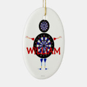 Custom Darts Cartoon Keramisch Ornament (Rechts)