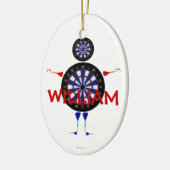 Custom Darts Cartoon Keramisch Ornament (Links)
