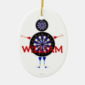 Custom Darts Cartoon Keramisch Ornament (Voorkant)