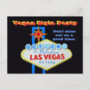 Custom Date Vegas Style Party Uitnodiging Briefkaart