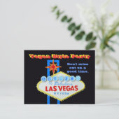 Custom Date Vegas Style Party Uitnodiging Briefkaart (Staand voorkant)