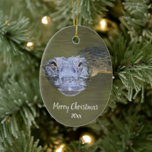 Custom Dated Alligator Dier Wildlife Keramisch Ornament