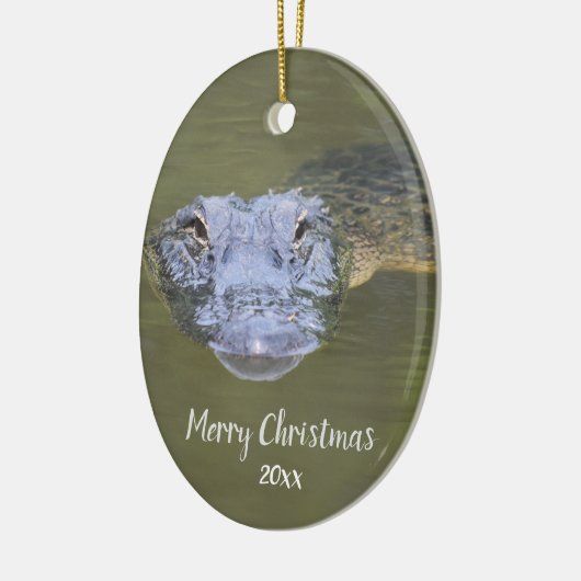 Custom Dated Alligator Dier Wildlife Keramisch Ornament (Links)