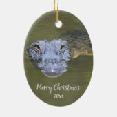 Custom Dated Alligator Dier Wildlife Keramisch Ornament (Achterkant)