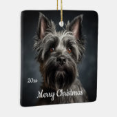 Custom Dated Christmas Cairn Terrier Dog Pet Keramisch Ornament (Rechts)