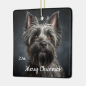 Custom Dated Christmas Cairn Terrier Dog Pet Keramisch Ornament (Links)