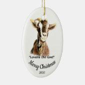 Custom Dated Christmas Lovable Old Goat Fun Keramisch Ornament (Rechts)