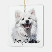 Custom Dated Christmas Samoyed Dog Pet Keramisch Ornament (Links)