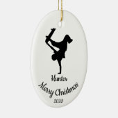 Custom Dated Christmas Skateboard Keramisch Ornament (Rechts)