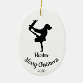 Custom Dated Christmas Skateboard Keramisch Ornament (Voorkant)