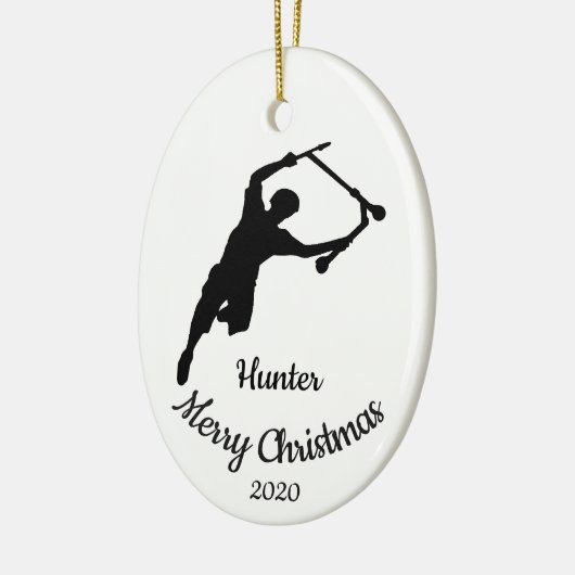 Custom Dated Christmas Skateboard Keramisch Ornament (Links)