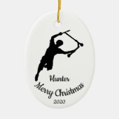 Custom Dated Christmas Skateboard Keramisch Ornament (Voorkant)