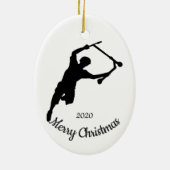 Custom Dated Christmas Skateboard Keramisch Ornament (Achterkant)