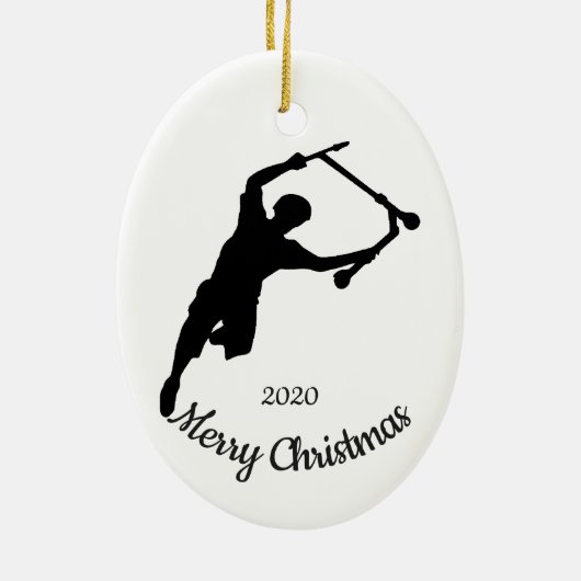 Custom Dated Christmas Skateboard Keramisch Ornament (Achterkant)