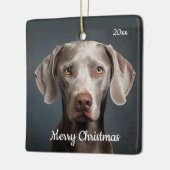Custom Dated Christmas Weimaraner Hond Huisdier Di Keramisch Ornament (Links)
