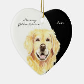 Custom Dated I love my Golden Retriever, dog, pet Keramisch Ornament (Rechts)
