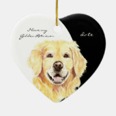 Custom Dated I love my Golden Retriever, dog, pet Keramisch Ornament (Achterkant)