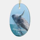 Custom Dated Whale Zee Dier Wildlife Keramisch Ornament (Links)