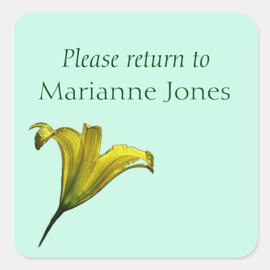 Custom Day Lily Bookplate Sticker (Voorkant)