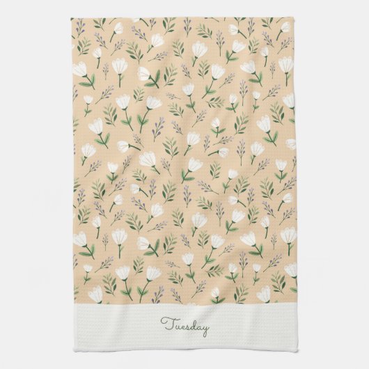 Custom Day Towel – Vanilla Floral Style Theedoek (Verticaal)
