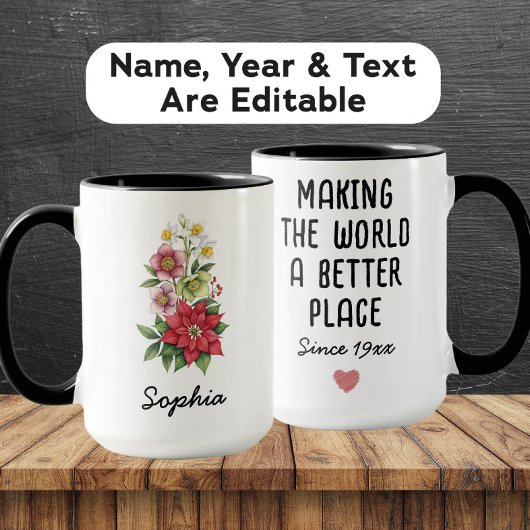 Custom December Birth Flower - Personalized Name Mok