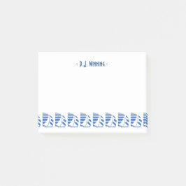 Custom Deco Blue Racing Zeilboten Sticky Notes