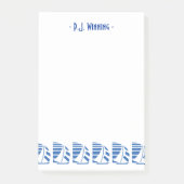 Custom Deco Blue Racing Zeilboten Sticky Notes (Voorkant)