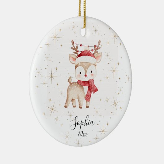 Custom Deer Christmas Ornament (Rechts)
