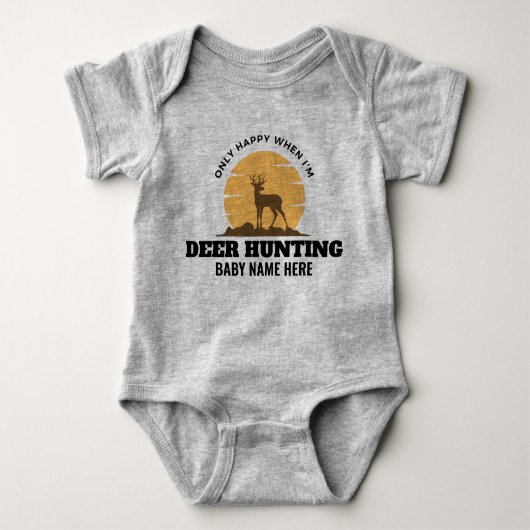 Custom Deer Hunting Jersey Bodysuit for Baby (Voorkant)